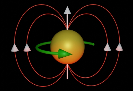 A depiction of spintronic arrows rotating around a sphere. (Photo source: Adobe Stock)