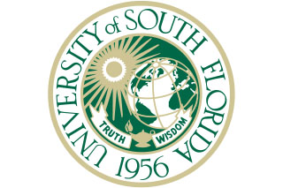 Round USF Logo that says "University of South Florida 1956 Truth Wisdom"