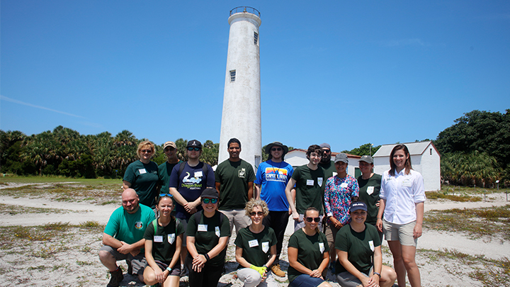 Group photo of IDS 6938 course at Egmont Key in 2019