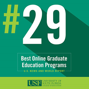 U.S. News and World Report Ranks the USF College of Education's Online Graduate Programs as no. 29 in the Nation