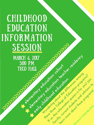 Childhood Education Information Session on March 6, 2017