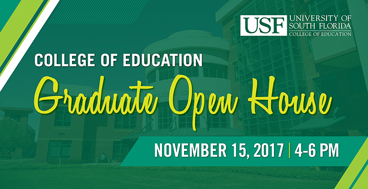 College of Education Graduate Open House on November 15, 2017 from 4-6 PM