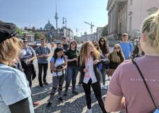 Students on a tour of Berlin