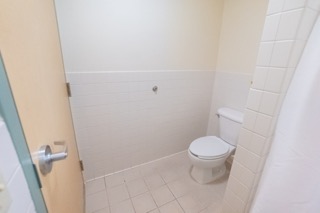 Bathroom with toilet on right