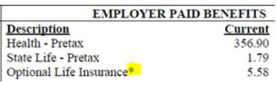 asterisk next to number on pay statement