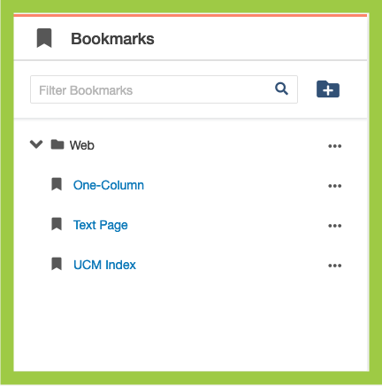 Screenshot of Bookmarks gadget