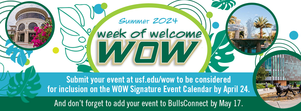 usf wow logo and dates