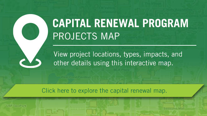 Capital Renewal Program Projects Map - View project locations, types, impacts, and other details using this interactive map. Click here to explore the capital renewal map.