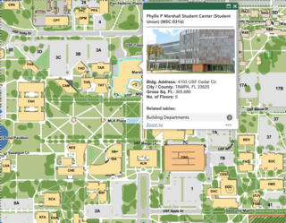 Screenshot of Interactive Map showing the Marshall Student Center selected