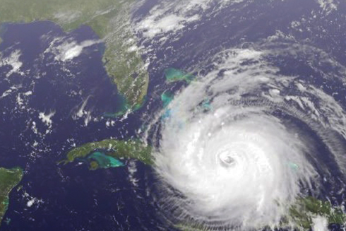 View form space: Hurricane Irma approaches Florida.