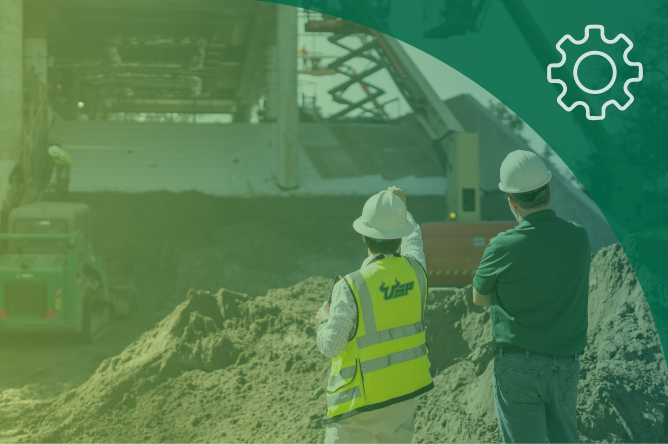 Employees viewing a construction site