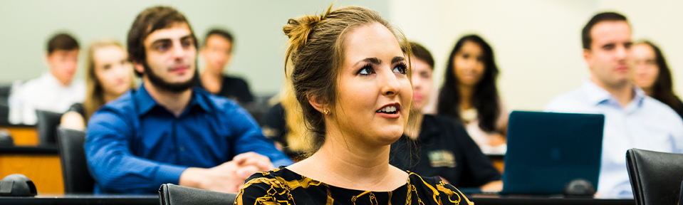 USF graduate students in a classroom.