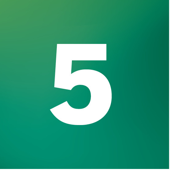 Number 5 on a green background