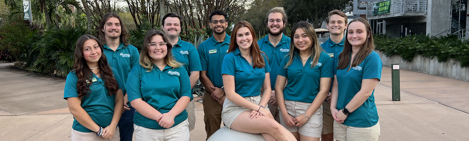 Group photo of USF's events team at the St. Petersburg campus.