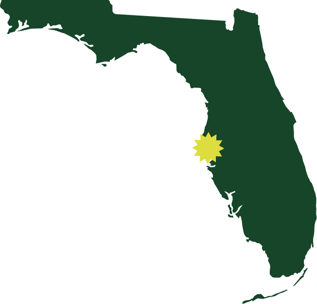 Map of Florida showing the Tampa Bay area.