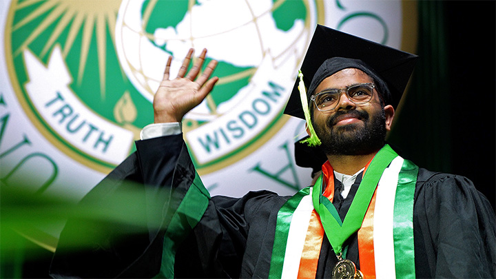 A man receiving his degree