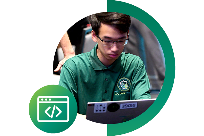 Student with laptop