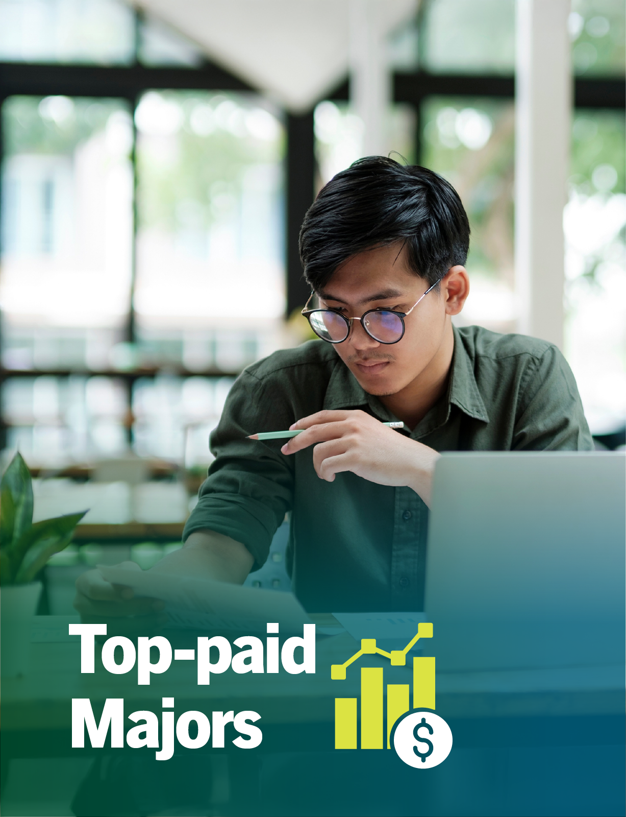 student studying computer science and business major