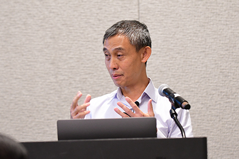 Professor giving presentation