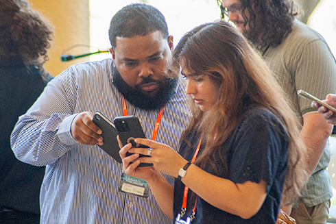 Student getting instruction