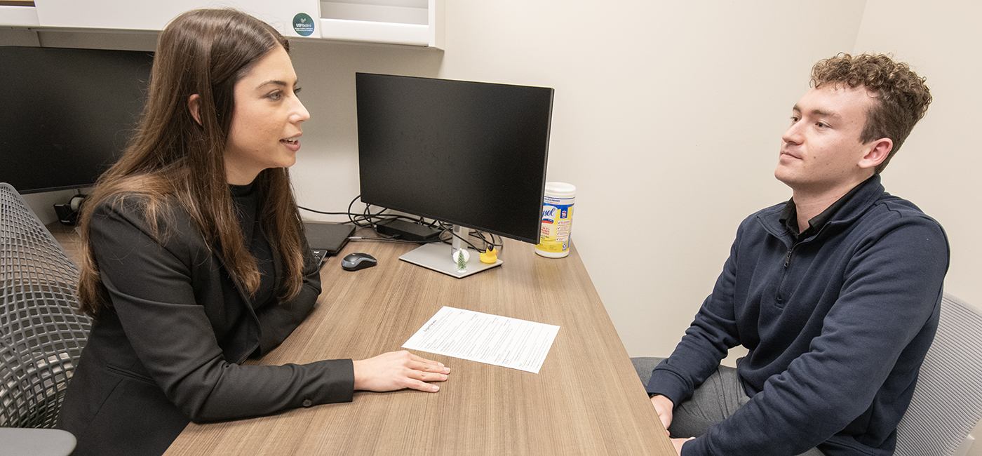 University of South Florida career advisor with student