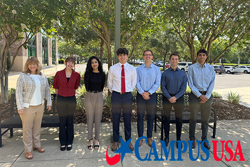 Group of people outside credit union