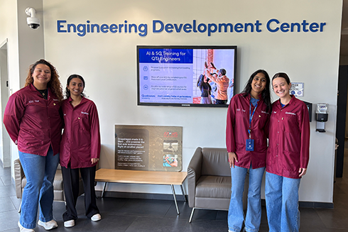 Eduarda and interns at Qualcomm