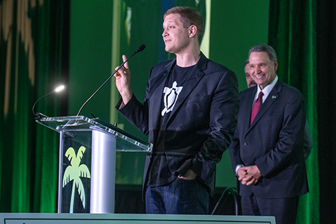 ConnectSecure’s CEO, Peter Bellini, addressed attendees of the CyberBay 2026 Summit Friday.
