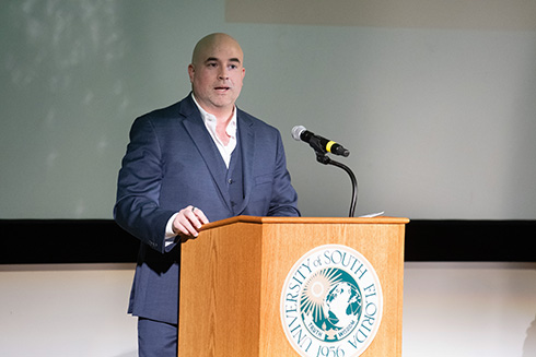 Dr. José Morey, who is a member of the Bellini College Academic Advisory Board, served as the keynote speaker for Friday’s event.