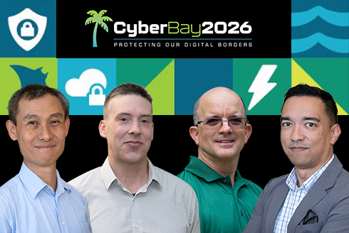 An image that shows a preview of the CyberBay conference and three headshots of speakers who are discussed in the article.