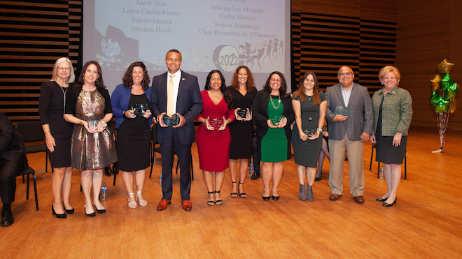 Alianza Latina board at the Outstanding Staff Award ceremony. 