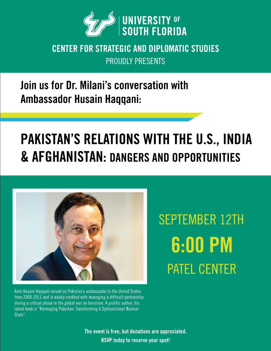 Ambassador Husain Haqqani conference banner