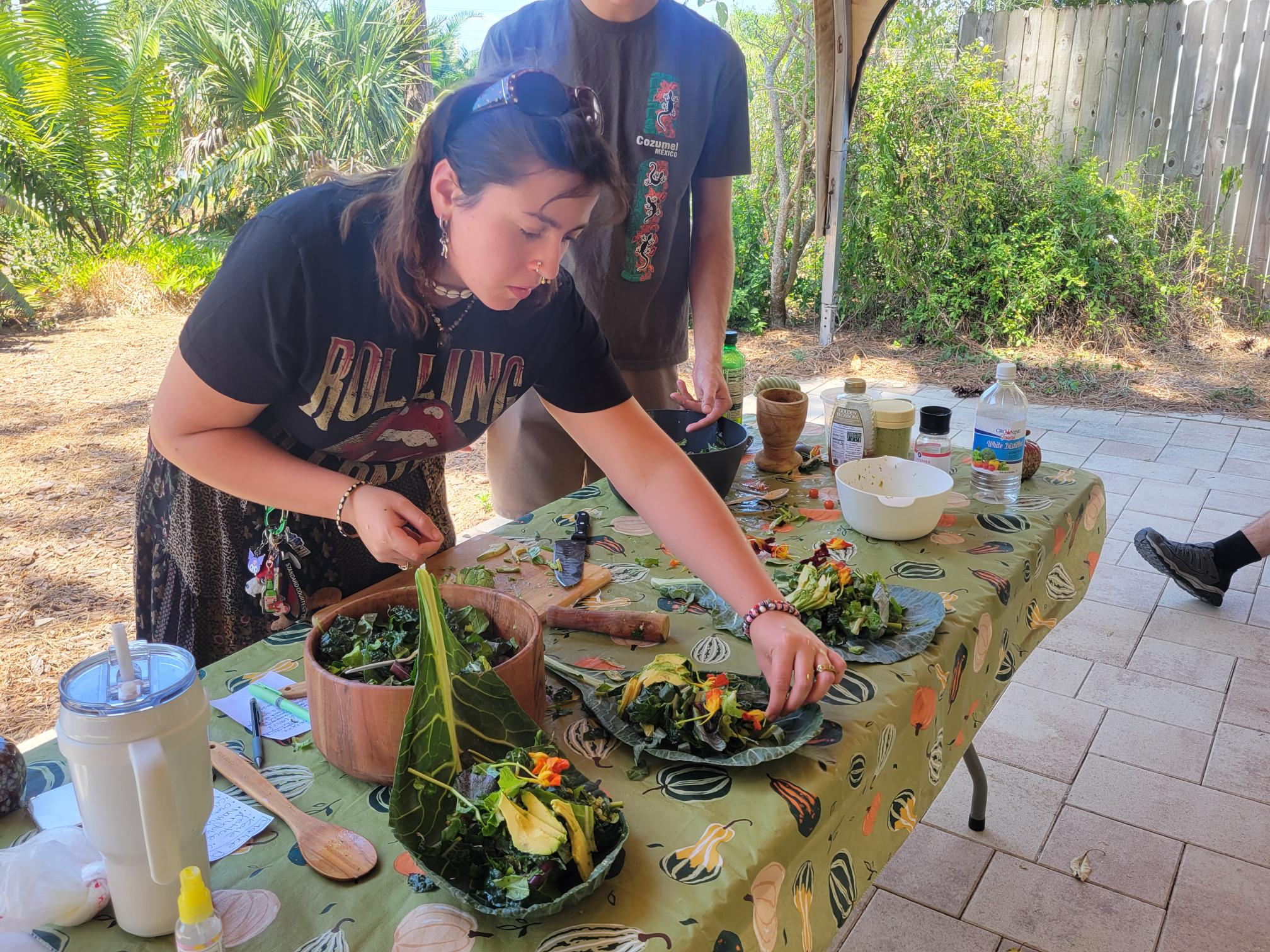 Food in leaf during an agrarian event