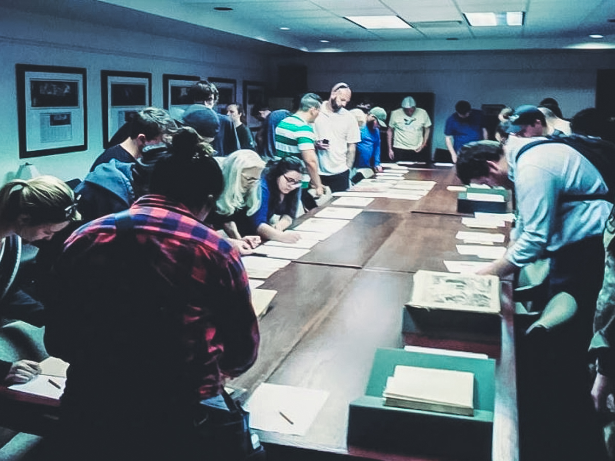 students in Irish Studies class