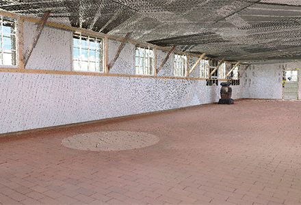 interior of building support beams