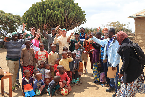 research team with locals in Tanzania