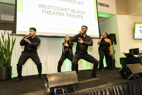 Westcoast Black Theatre Troupe performs on stage