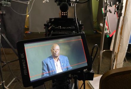 Dr. Kissi on video monitor