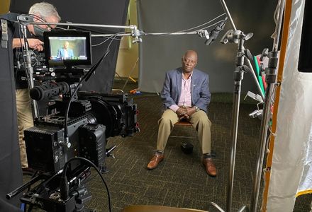 Dr. Kissi on set of Nazis at Nuremberg