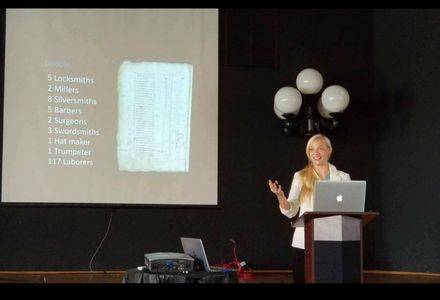 La Florida Associate Director Rachel Sanderson presenting to educators at the annual conference for the Florida Council for History Education.