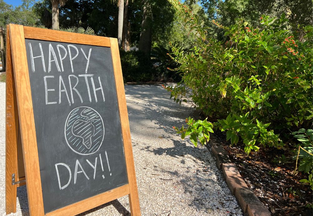 Happy Earth Day chalboard sign