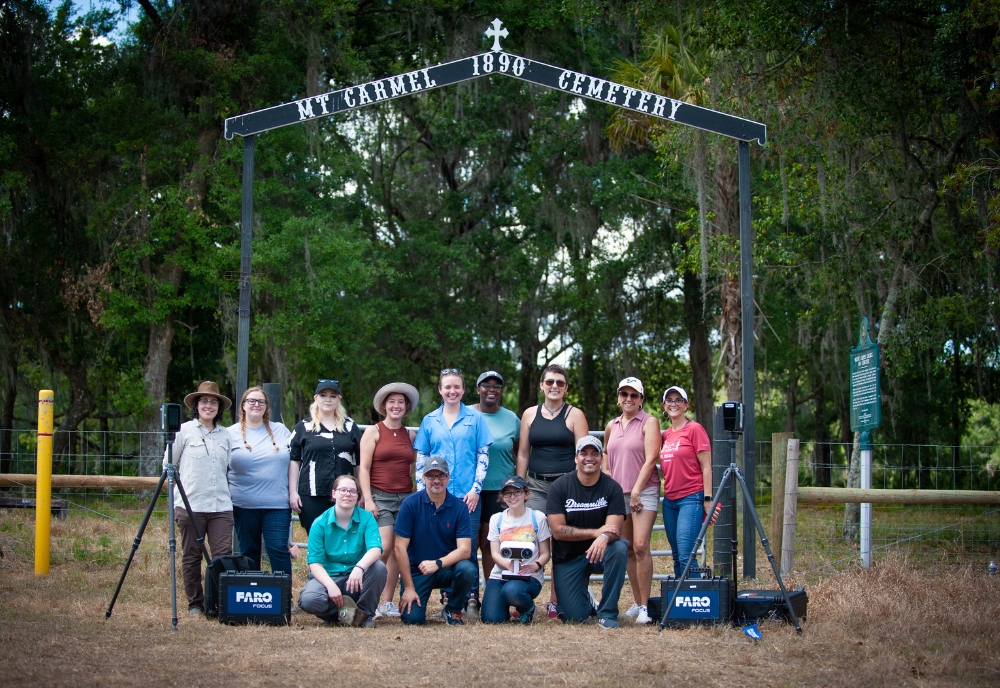 IDEx, LHI, and BCN team members worked together to digitally preserve the historically Black Mt. Carmel Cemetery in New Port Richey, Fla.