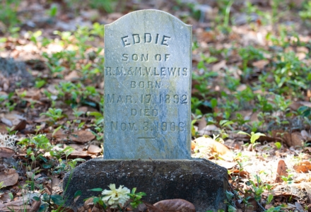 A tombstone the team cleared at the site. (Photo courtesy of IDEx)