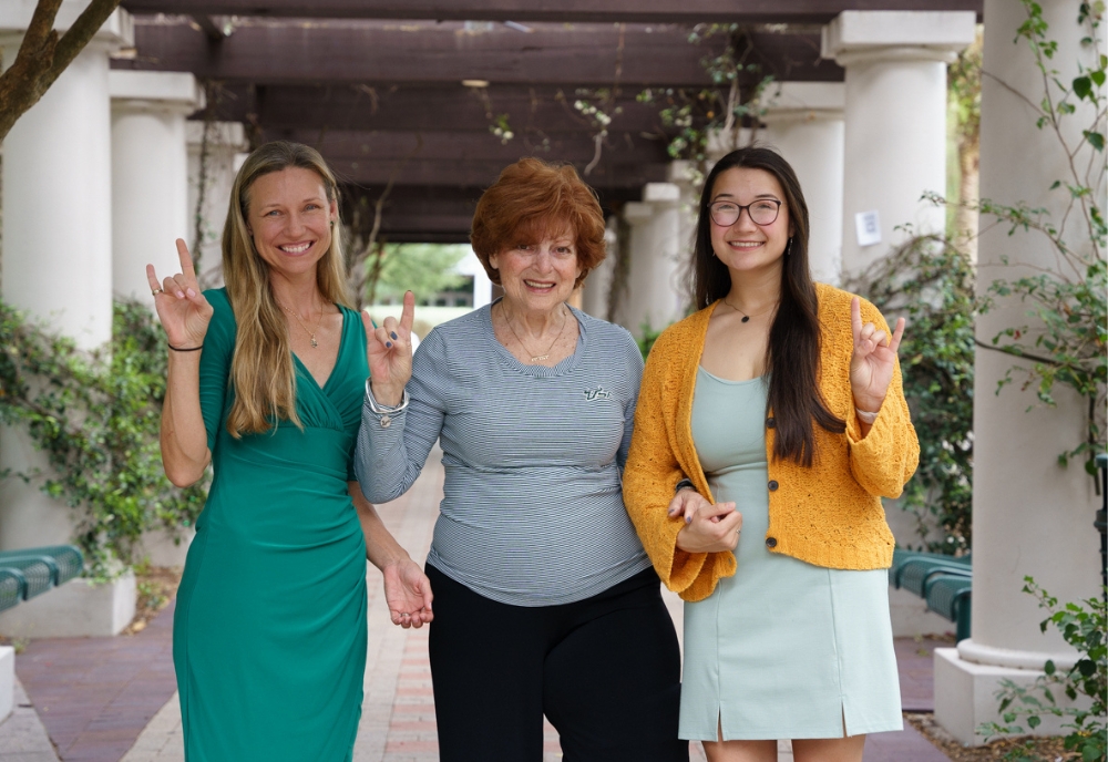 Dr. Jennifer Knight, professor, Judy Rosenkranz and Tia Moriarty. (Photo by Alessandra Casanova)