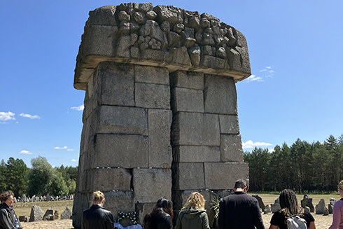 Students from the St. Petersburg and Tampa campuses visited the Treblinka concentration camp. The study abroad ethics class,