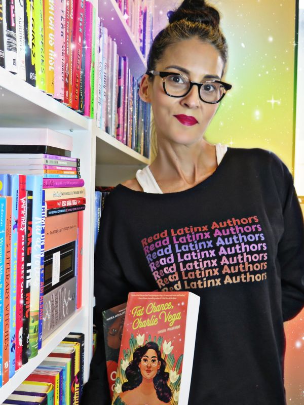 Carmen Alvarez, host of Tomes and Textiles, and moderator for the Moreno-Garcia event. (Photo courtesy of Carmen Alvarez)