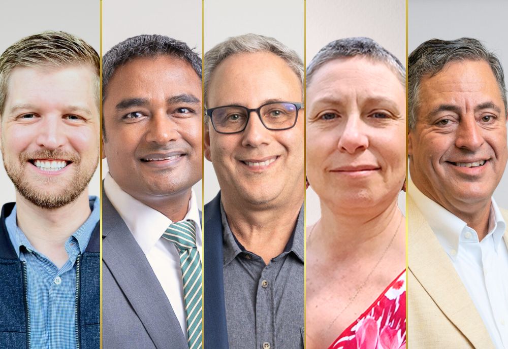 Five CAS faculty members who were recognized with outstanding research achievement awards