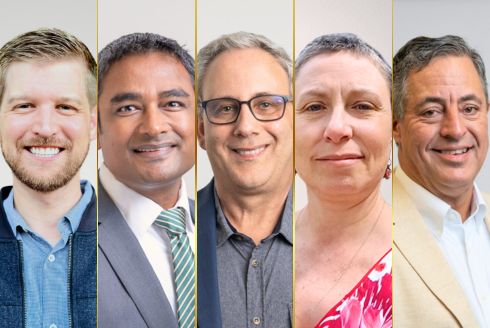 Five CAS faculty members who were recognized with outstanding research achievement awards