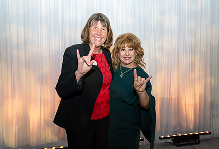 Colleen Chappell (right) with Community Leadership awardee, Clara Reynolds (left). (Photo courtesy of John Tipton & Mridula Singh)