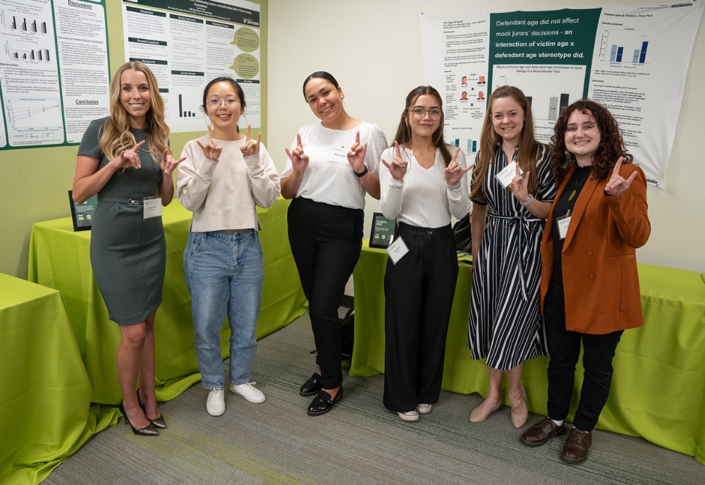 Student presenters at the CJRP’s research and policy showcase shared their latest research findings on a variety of topics impacting outcomes in the criminal justice system. (Photo by Corey Lepak)